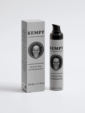 KEMPT Oil-Free Zinc Gel Moisturizer for Men, Collagen Supporting Formula, Hydrating and Revitalizing, Lightweight Gel, 1.7 fl oz