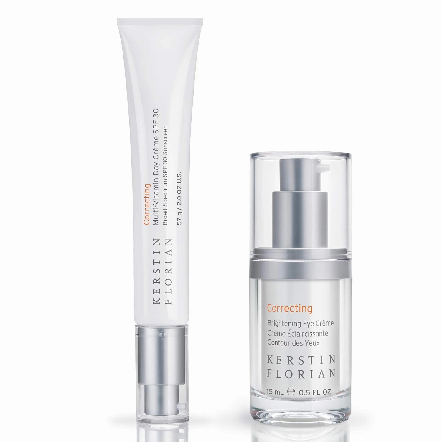 Kerstin Florian Multi Vitamin Day Creme SPF 30 & Brightening Eye Creme Set | Daily Facial Moisturizer with Sunscreen | Clinically Proven to Reduce Dark Circles and Wrinkles