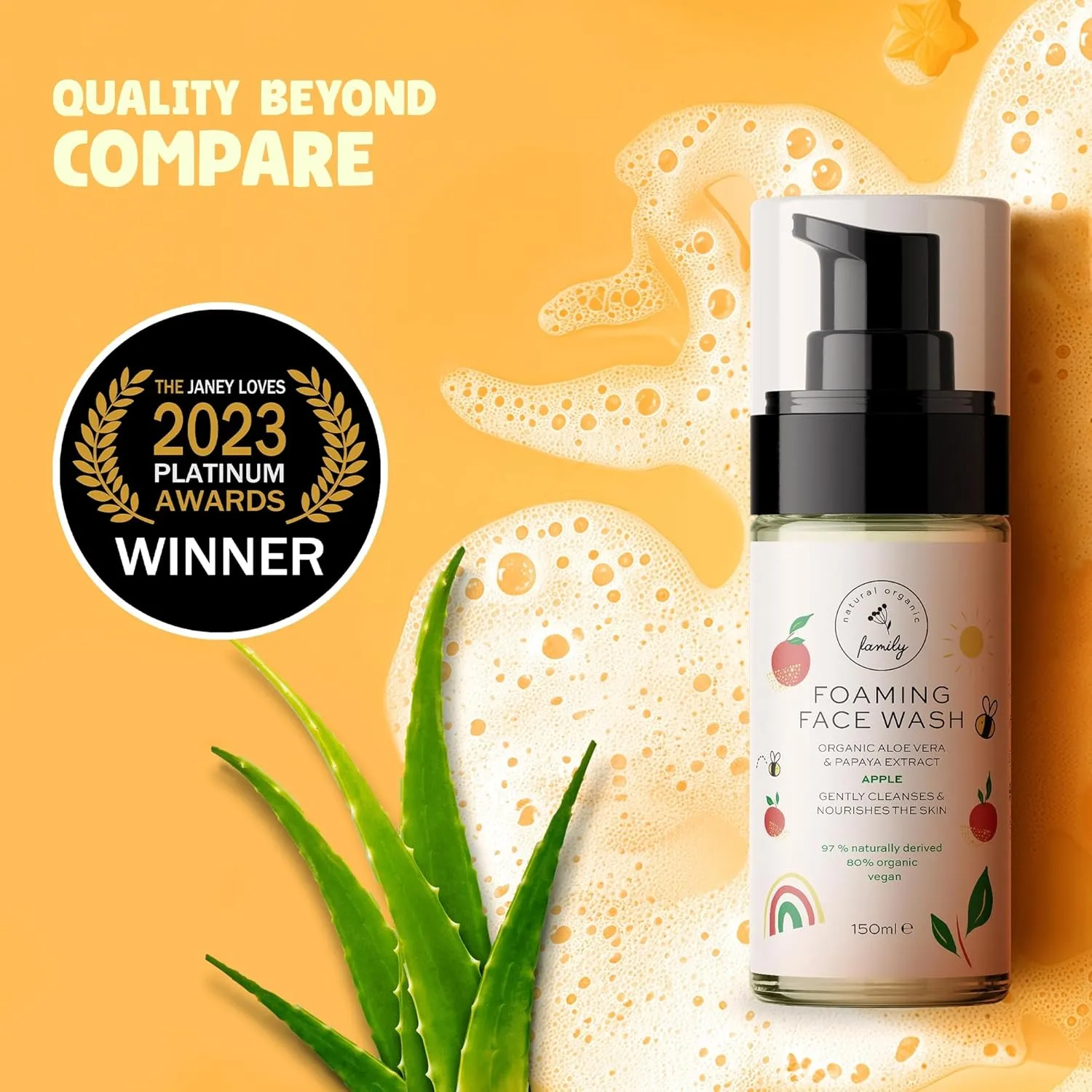 Kids Organic Foaming Face Wash - Natural Skincare for Teen Girls 10-12 - Hydrating Exfoliating & Non Toxic Moisturizer Soap for Tweens & Preteens