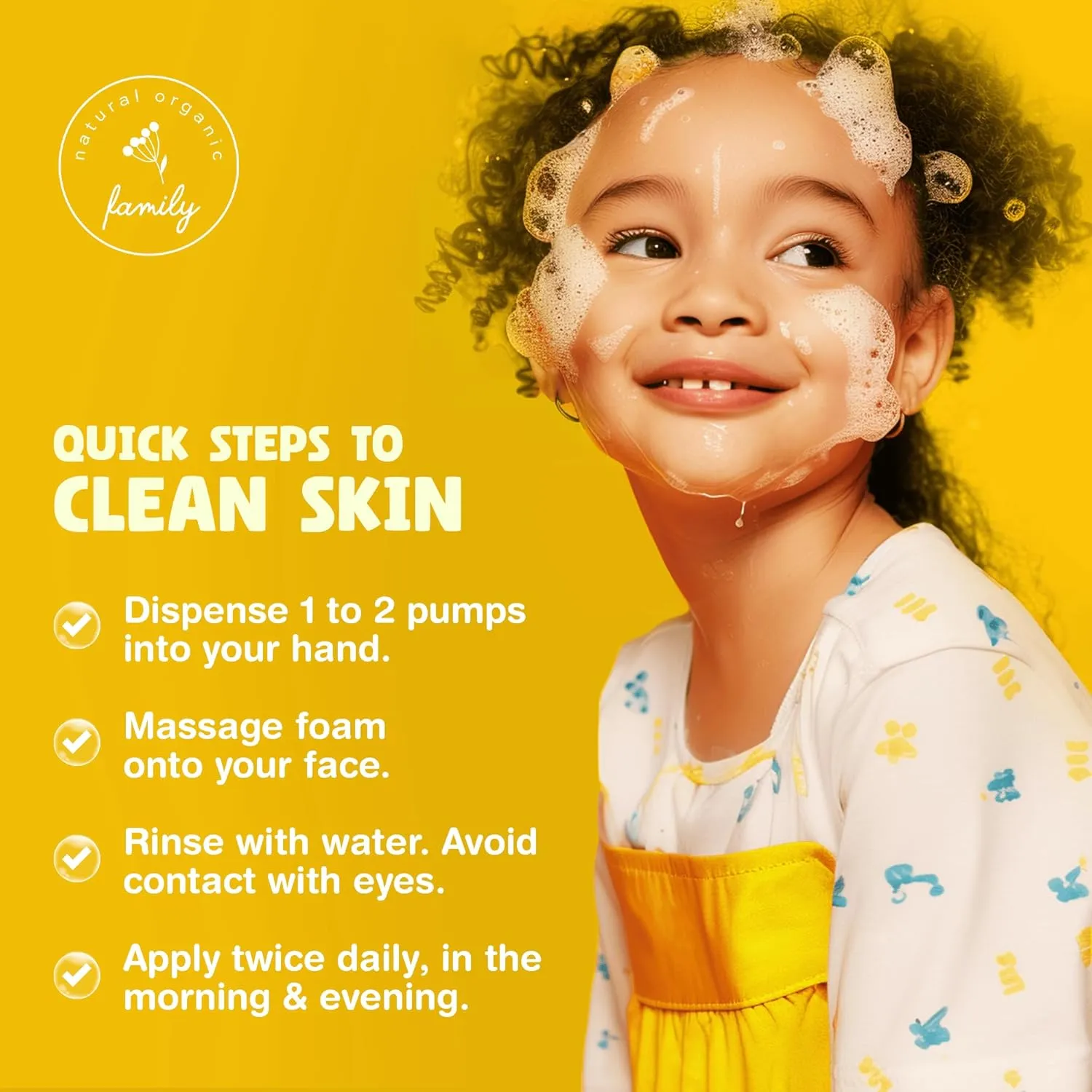 Kids Organic Foaming Face Wash - Natural Skincare for Teen Girls 10-12 - Hydrating Exfoliating & Non Toxic Moisturizer Soap for Tweens & Preteens