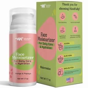 Kids Face Lotion with Shea Butter, Aloe Vera & Jojoba – Gentle, Hydrating Moisturizer for Girls & Boys Ages 8-12 – Lightweight, Fast-Absorbing Daily Face Cream for Sensitive Skin (Watermelon)