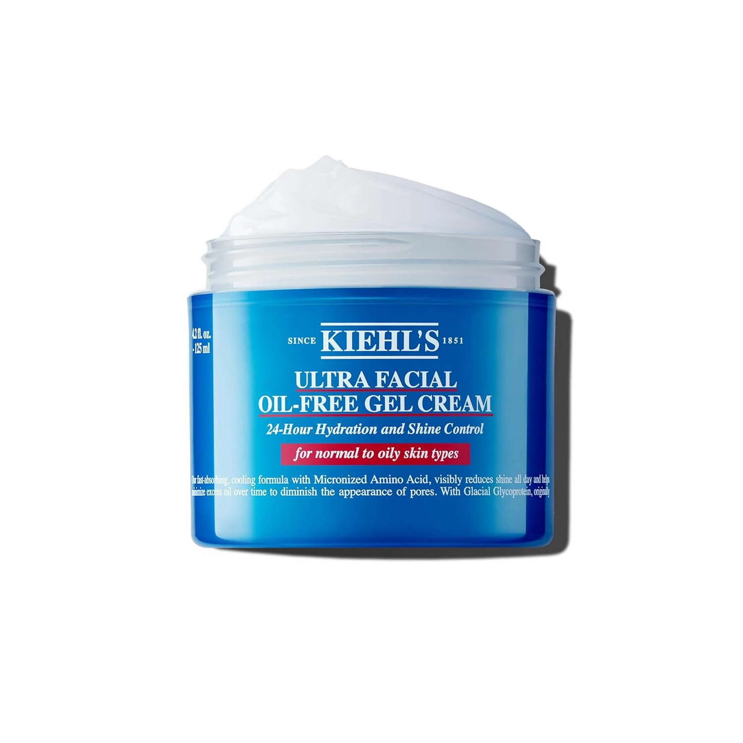 Kiehl's Ultra Facial Oil-Free Moisturizer, Shine-Reducing Gel Cream for Oily to Normal Skin, Hydrates Skin for 24 Hours, Visibly Minimizes Pores, Non-comedogenic, Alcohol-free, Fragrance-free
