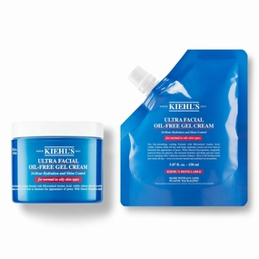 Kiehl's Ultra Facial Oil-Free Moisturizer, Shine-Reducing Gel Cream for Oily to Normal Skin, Hydrates Skin for 24 Hours, Visibly Minimizes Pores, Non-comedogenic Value Bundle