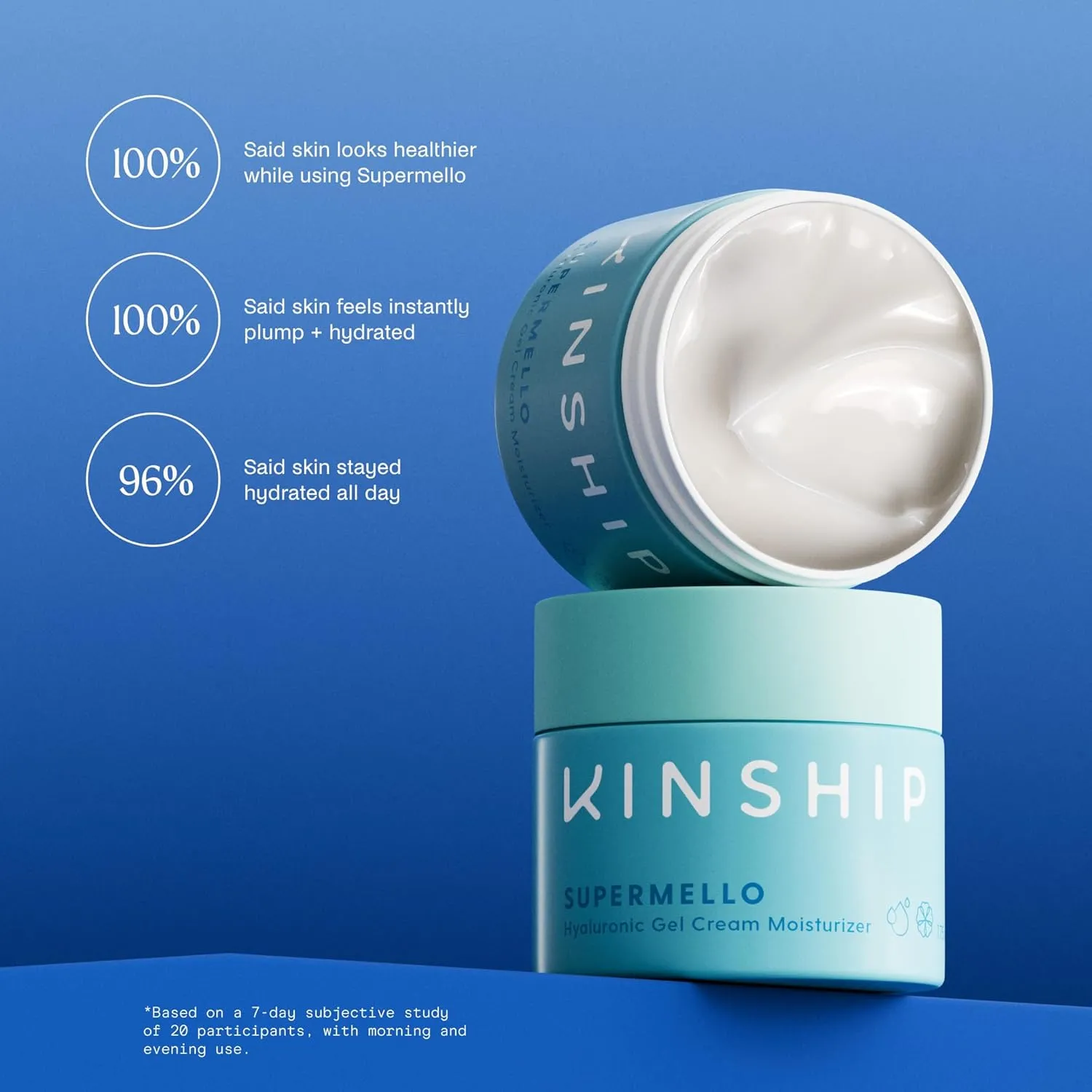Kinship Supermello Hyaluronic Gel Cream Moisturizer – Nourish   Soothe Dry Sensitive Skin – Lightweight, Hydrating Face Lotion – Plump   Smooth – Reduce Redness – Daily Use Clean Skin Care (1.75 oz)