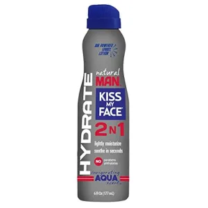 Kiss My Face Natural Man Body Lotion Spray, Invigorating Aqua, 6 Fluid Ounce