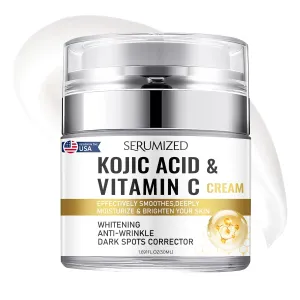 Kojic Acid & Vitamin C Cream, 1.69 fl oz, Whitening, Anti-Wrinkle, Dark Spots Corrector