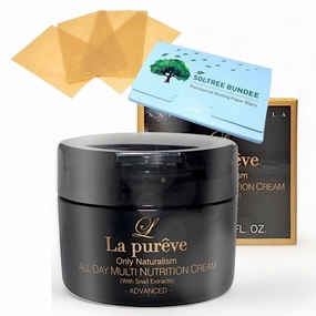 Korean Hydrating Moisturizer All Day Multi Snail Face Cream 100ml with Oil Blotting Papers
