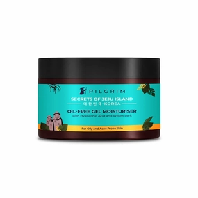 Korean Oil free Gel Moisturizer for oily skin with Hyaluronic Acid & Willow Bark Extracts | Moisturiser for face | Suitable for Oily & Acne-Prone Skin| Men & Women | Korean Skin Care | 50gm