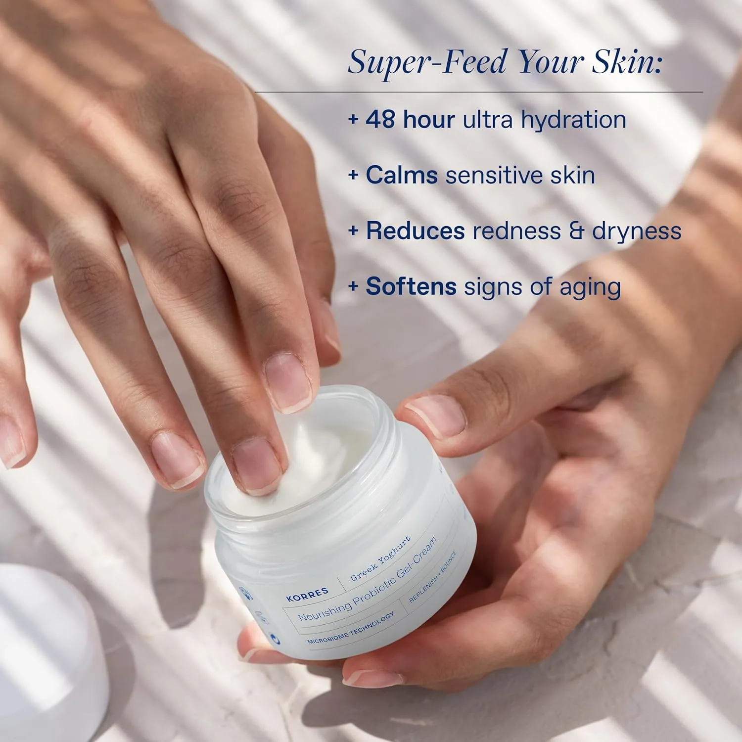 KORRES Greek Yoghurt Probiotic Gel Face Cream with Hyaluronic Acid, Probiotics and Microbiome Technology, Hydrating and Moisturizing Facial Moisturizer for Sensitive Skin Care, 1.4 fl oz