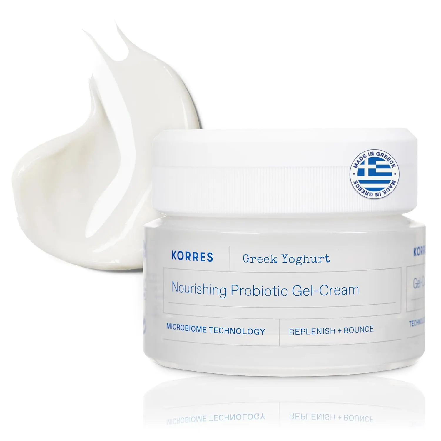 KORRES Greek Yoghurt Probiotic Gel Face Cream with Hyaluronic Acid, Probiotics and Microbiome Technology, Hydrating and Moisturizing Facial Moisturizer for Sensitive Skin Care, 1.4 fl oz