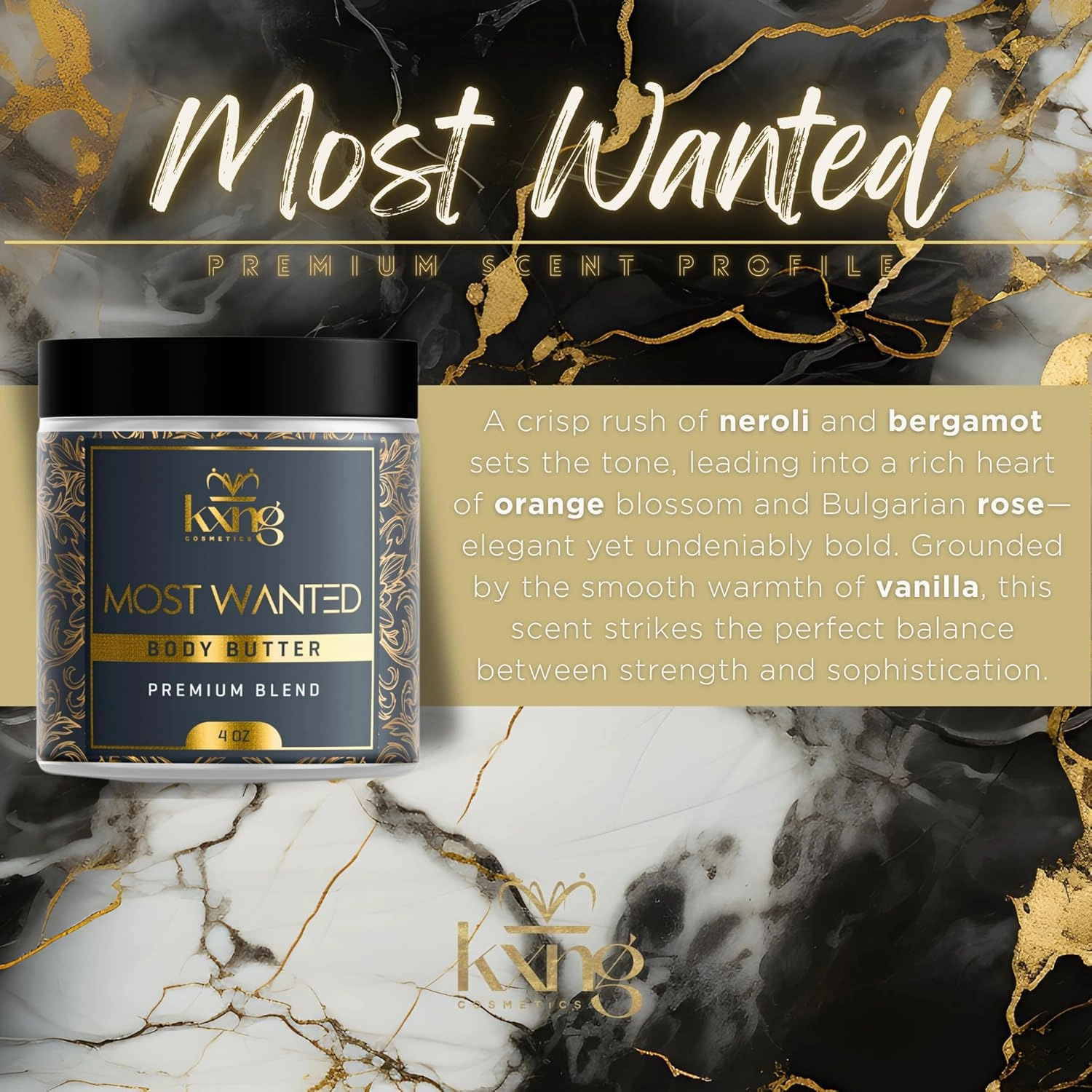 KXNG Cosmetics, Body Butter, Organic Skin Care for Men and Women, Body Moisturizer Lotions and Creams, Raw Shea Butter, Cocoa Butter, Mango, Coconut Oil, Hand, Foot, All Skin Types (Most Wanted XL)
