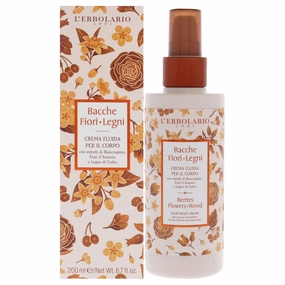 L'Erbolario Berries Flowers Wood Fluid Body Cream - Long Lasting Scented Body Cream for Women - Perfume Hydrating Body Moisturizer - Nourishing and Moisturizing Body Butter for Dry Skin - 6.7 oz