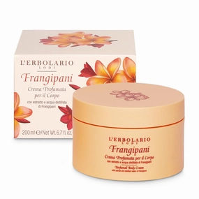 L'Erbolario Body Cream - Moisturizing Body Butter for Dry Skin - Prevents Skin Aging - Skin Care with Citrus and Floral Scent - Frangipani - 6.7 oz