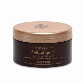 L'Erbolario Body Cream - Moisturizing Body Butter for Dry Skin - Toning and Protecting Skin Care with Amber and Creamy Scent - Ambraliquida - 8.4 oz