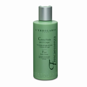 L’Erbolario Frescaessenza Fluid Body Cream - Lightweight Moisturizer for Dry Skin - Lime Leaf and Mimosa Bark Extracts - Firming Vitamin E - 6.7 oz