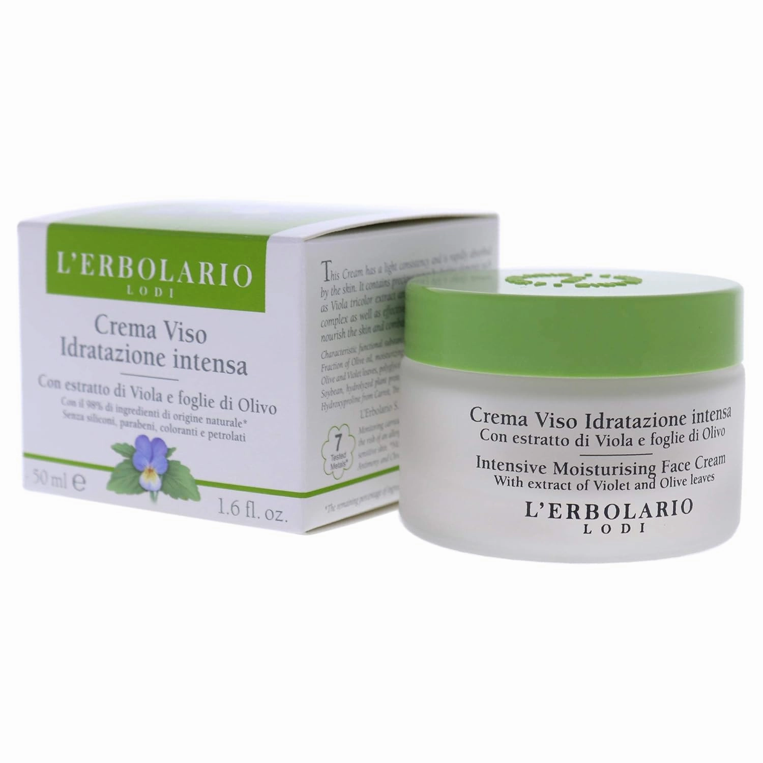L'Erbolario Intensive Moisturizing Face Cream - Hydrating, Protecting Face Moisturizer - Daily Facial Moisturizer Ideal as Base for Makeup - 1.6 oz