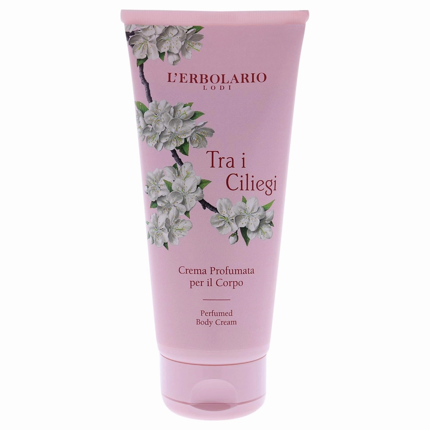 L'Erbolario Perfumed Body Cream - Moisturizing Body Butter with Cherry Extract - Softening Skin Care with Vitamin-Rich Oils - Tra i Ciliegi - 6.7 oz