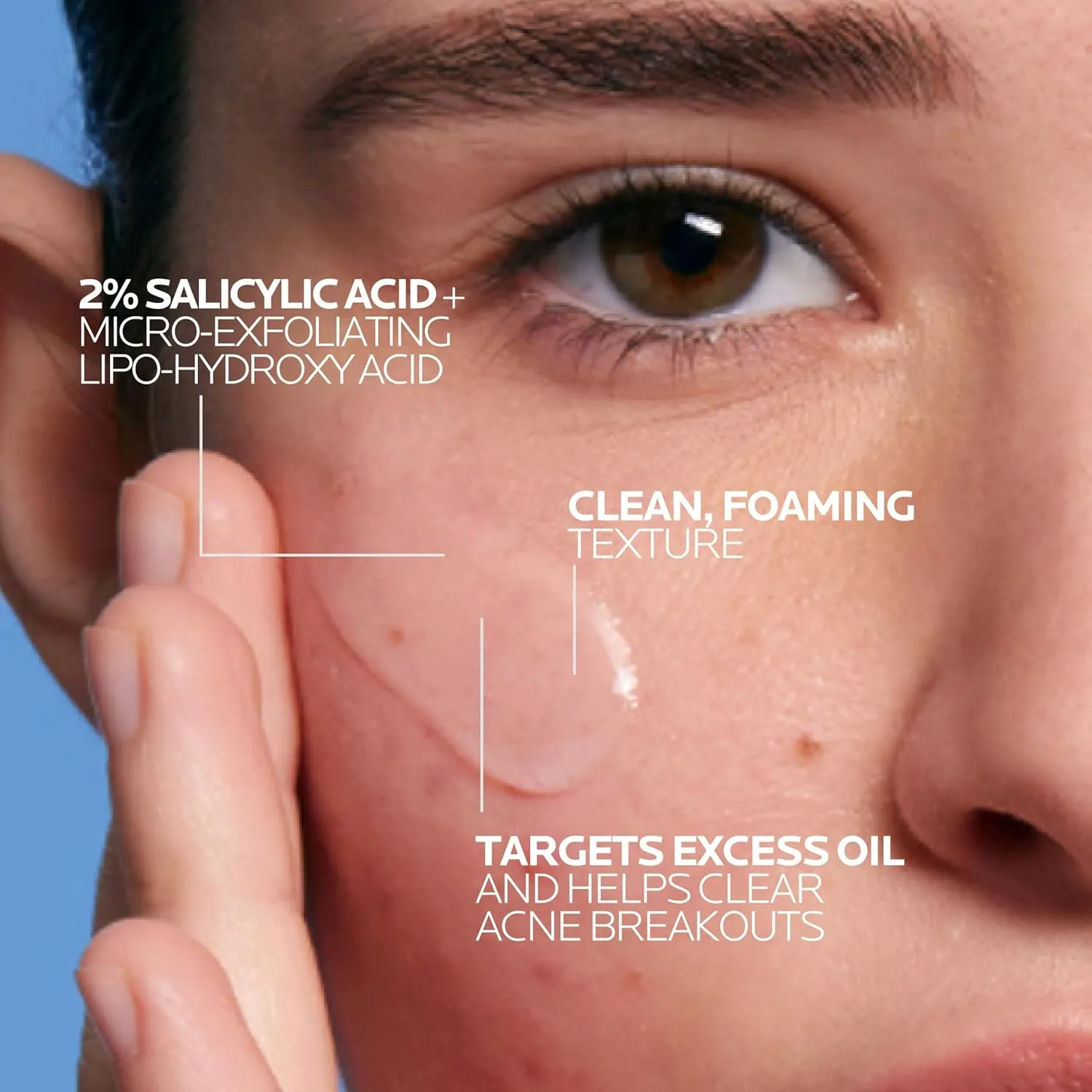 La Roche-Posay Acne Skin Care Set, Toleriane Double Repair Matte Moisturizer 75ml & Effaclar Medicated Gel Cleasner 100ml, Gel Moisturizer with Niacinamide & Acne Cleasner with Salicylic Acid