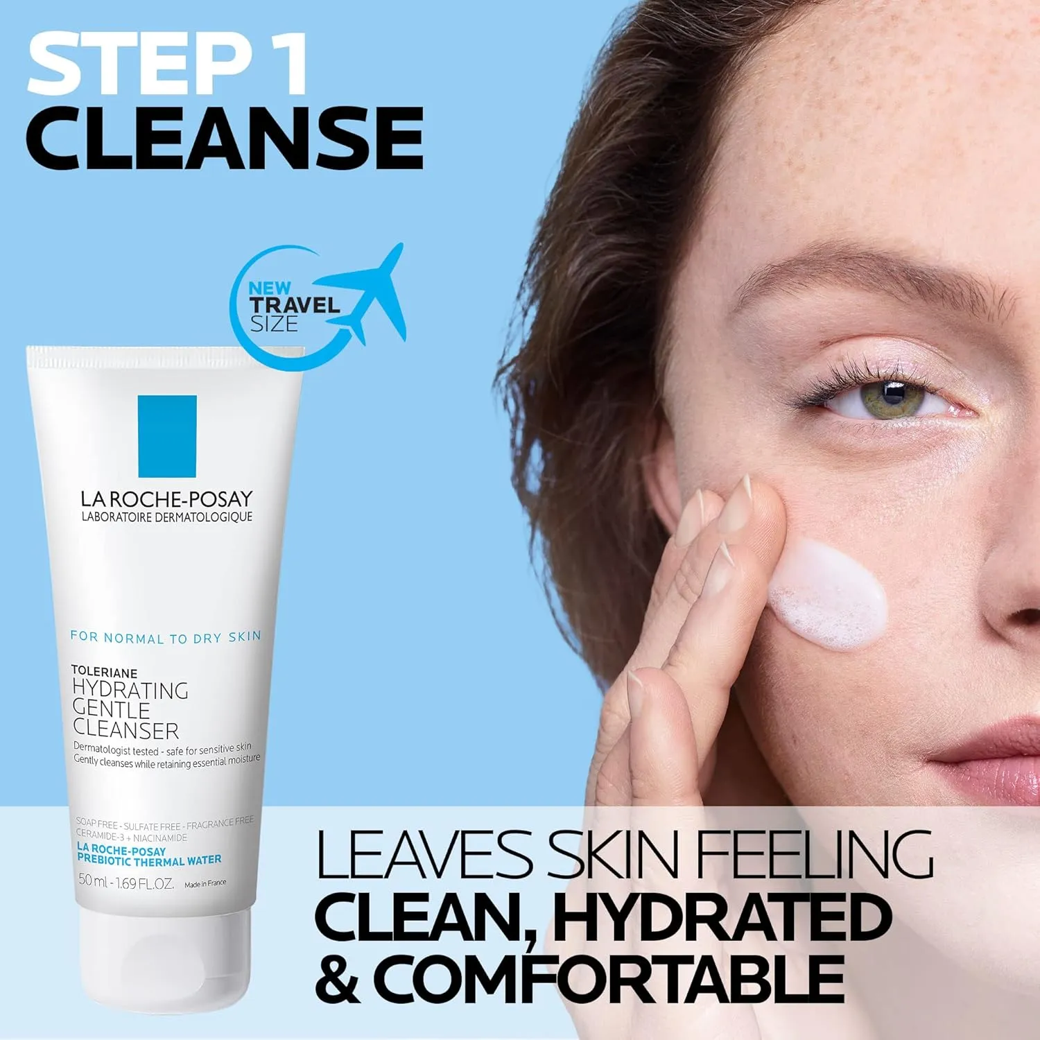 La Roche Posay Toleriane Double Repair Face Moisturizer, Daily Moisturizer Face Cream with Ceramide and Niacinamide for All Skin Types, Oil Free, Fragrance Free
