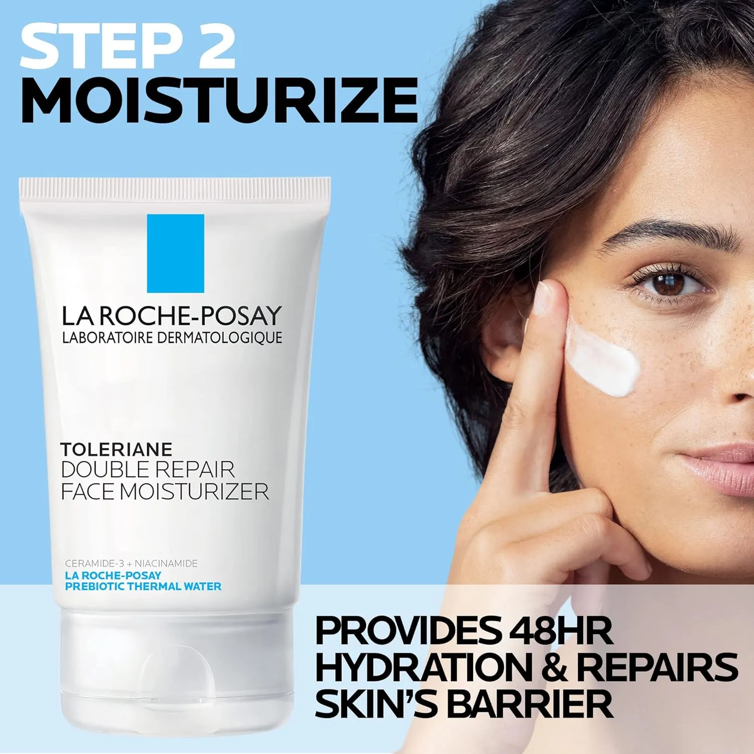 La Roche Posay Toleriane Double Repair Face Moisturizer, Daily Moisturizer Face Cream with Ceramide and Niacinamide for All Skin Types, Oil Free, Fragrance Free
