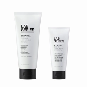 Lab Series Men's Daily Skin Care Set - All-In-One Duo – Face Wash & Face Moisturizer with SPF 35