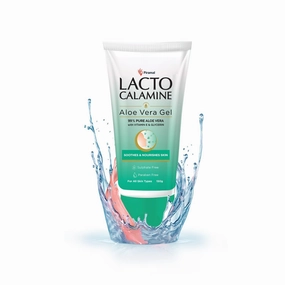 Lac"to Calamine Aloe Vera Gel For Face | 150g | Moisturizer For Face With 99% Pure Natural AloeVera, Vitamin E & Glycerin For Hydrating Skin, Body & Hair | No Parabens, No Sulphates