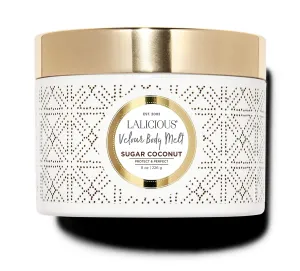 LaLicious Sugar Coconut Velour Body Melt - Multitasking Gel-to-Oil Skin Moisturizer with Macadamia Oil & Coconut Oil - Shave Gel, Hair/Scalp/Hand/Foot Mask - Help Prevent Stretch Marks (8oz)