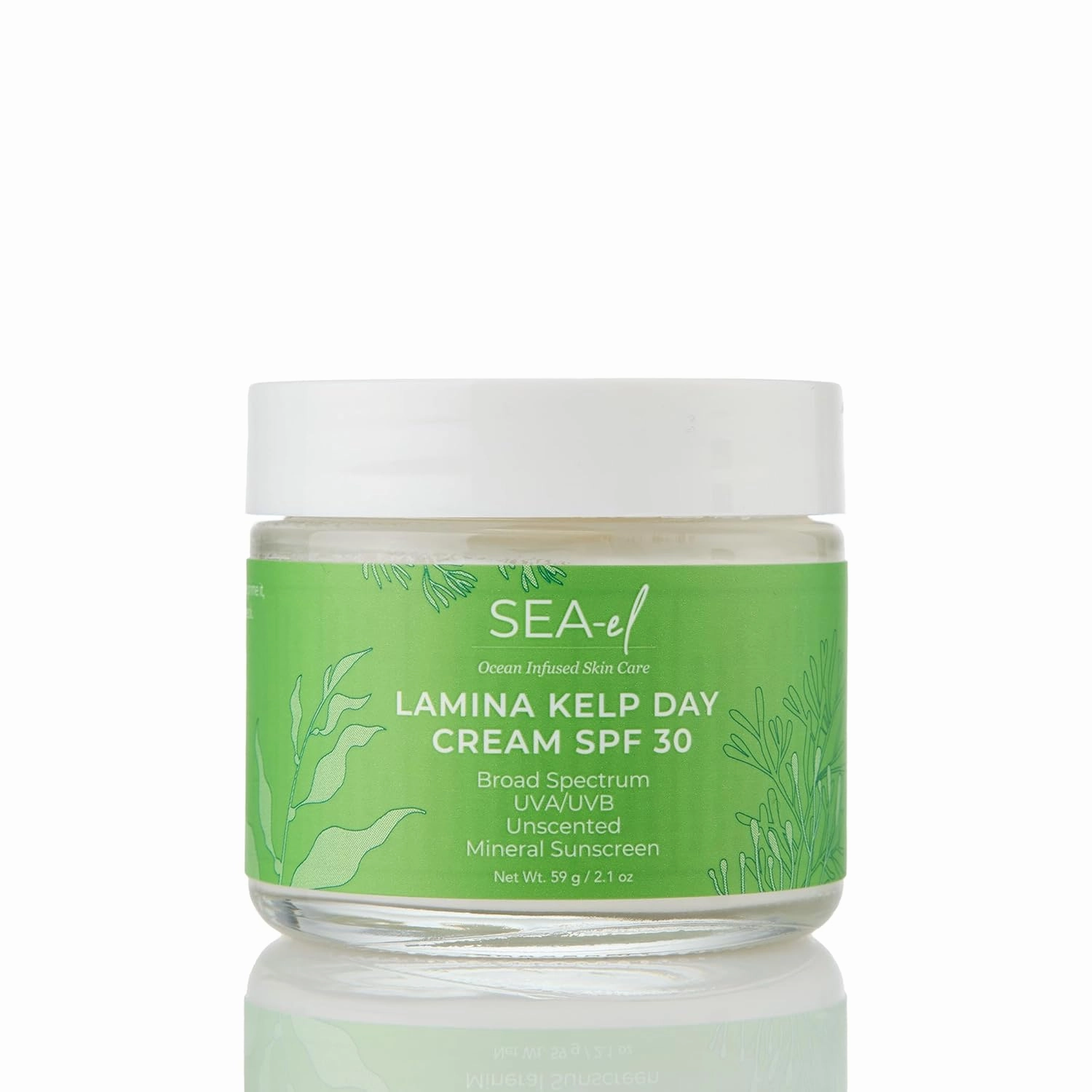 Lamina Kelp Day Cream 30 SPF, Broad Spectrum, UVA/UVB, Unscented, Mineral Sunscreen, Ocean and Kelp Friendly 2.1 oz/59 g