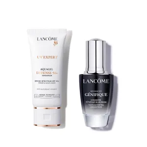 Lancôme Anti-Aging Day Skincare Duo - UV Expert Primer & Face Moisturizer With SPF 50 1.0 Fl Oz & Génifique Radiance Boosting Anti-Aging Face Serum 0.67 Fl Oz