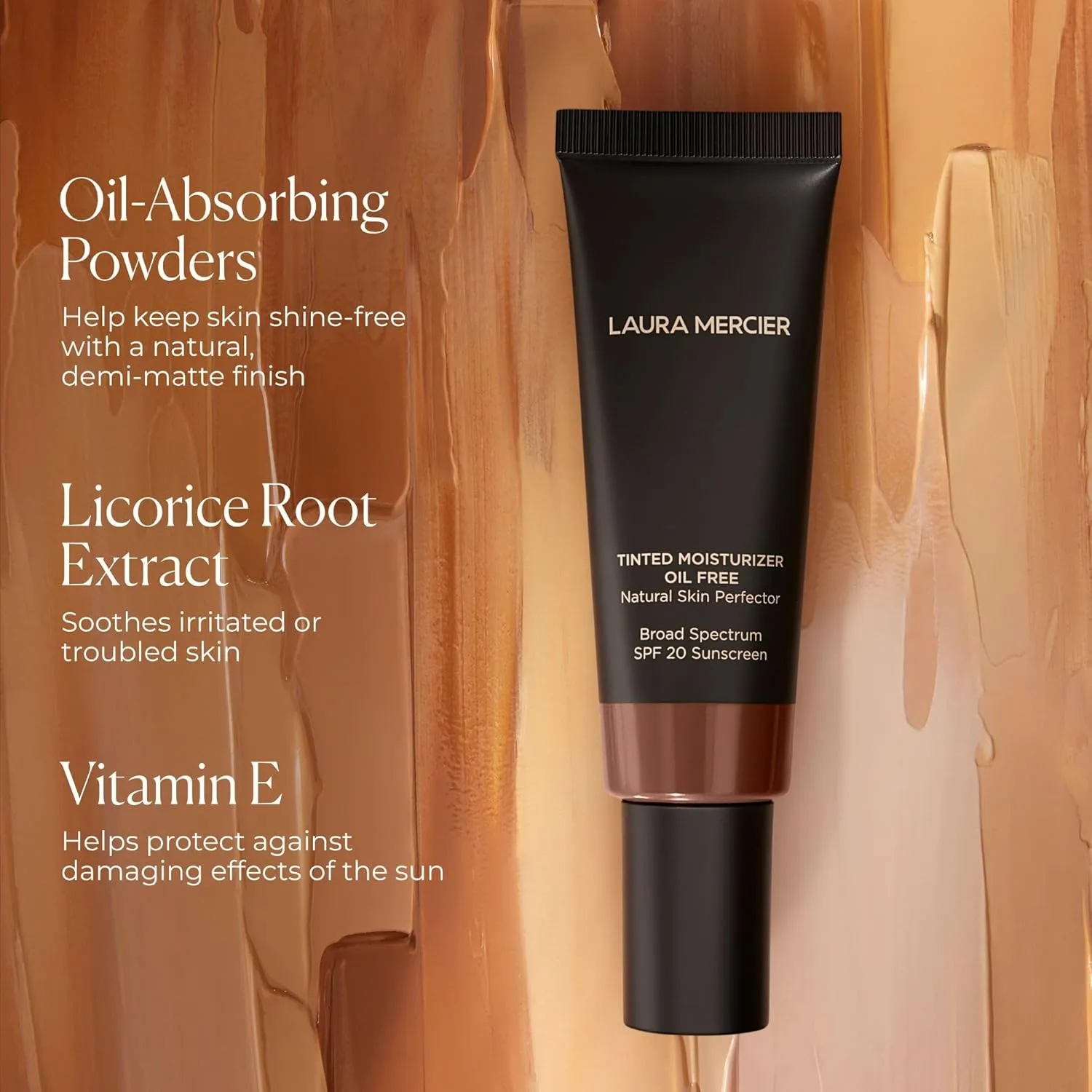 Laura Mercier Tinted Moisturizer Oil Free Natural Skin Perfector with SPF 20: All Day Shine Control, Sheer Coverage, Blurred Matte Finish, For Oily Skin, Skin Tint