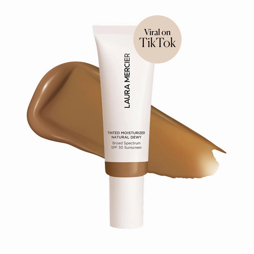 Laura Mercier Tinted Moisturizer Natural Dewy with SPF 30: 24HR  Hydration, Long Lasting, Sheer to Light, Buildable Coverage, Dewy Finish, Improve Skin Tone and Texture, Skin Tint