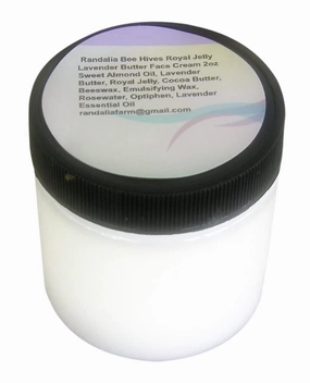 Lavender, Royal Jelly Face Cream, 4oz, Randalia Bee Hives
