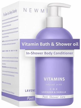 Lavender Vitamin InShower Body Conditioner Soft Skin Natural Post Shower Care Moisturizer for Body Legs Nourishing Bath Oil Lavender Vanilla Self Care Spa Gift