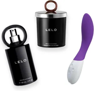 LELO Bundle: Mona 2 Purple   Free Massage Candle Black Pepper/Pomegranate   5 fl. oz LELO Personal Moisturizer
