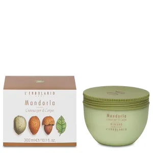L'Erbolario Body Cream - Moisturizing Body Butter for Dry Skin with Almond Oil - Nourishing, Toning and Elasticizing Skin Care - Almond - 10.1 oz