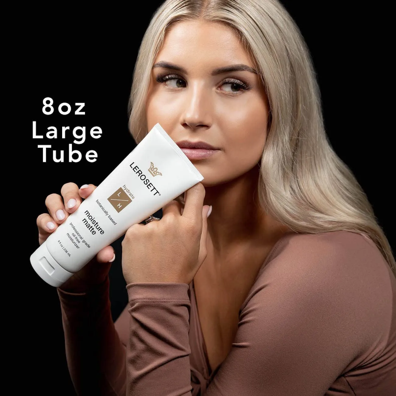 LEROSETT Moisture Matte Oil-Free Moisturizer for Acne, Oily & Sensitive Skin, Lightweight & Aloe-Based with Vit-B5   7 Soothing Herbals. Shine-Free. Non-comedogenic. Vegan. Fragrance-Free 8 oz