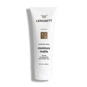 LEROSETT Moisture Matte Oil-Free Moisturizer for Acne, Oily & Sensitive Skin, Lightweight & Aloe-Based with Vit-B5   7 Soothing Herbals. Shine-Free. Non-comedogenic. Vegan. Fragrance-Free 8 oz