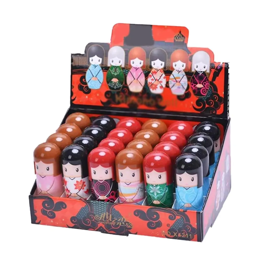 Lip Balm Doll Shaped 24 Lips Repair Moisturizer for Remove Dead Skin Nourishing (1 Box) Lipstick