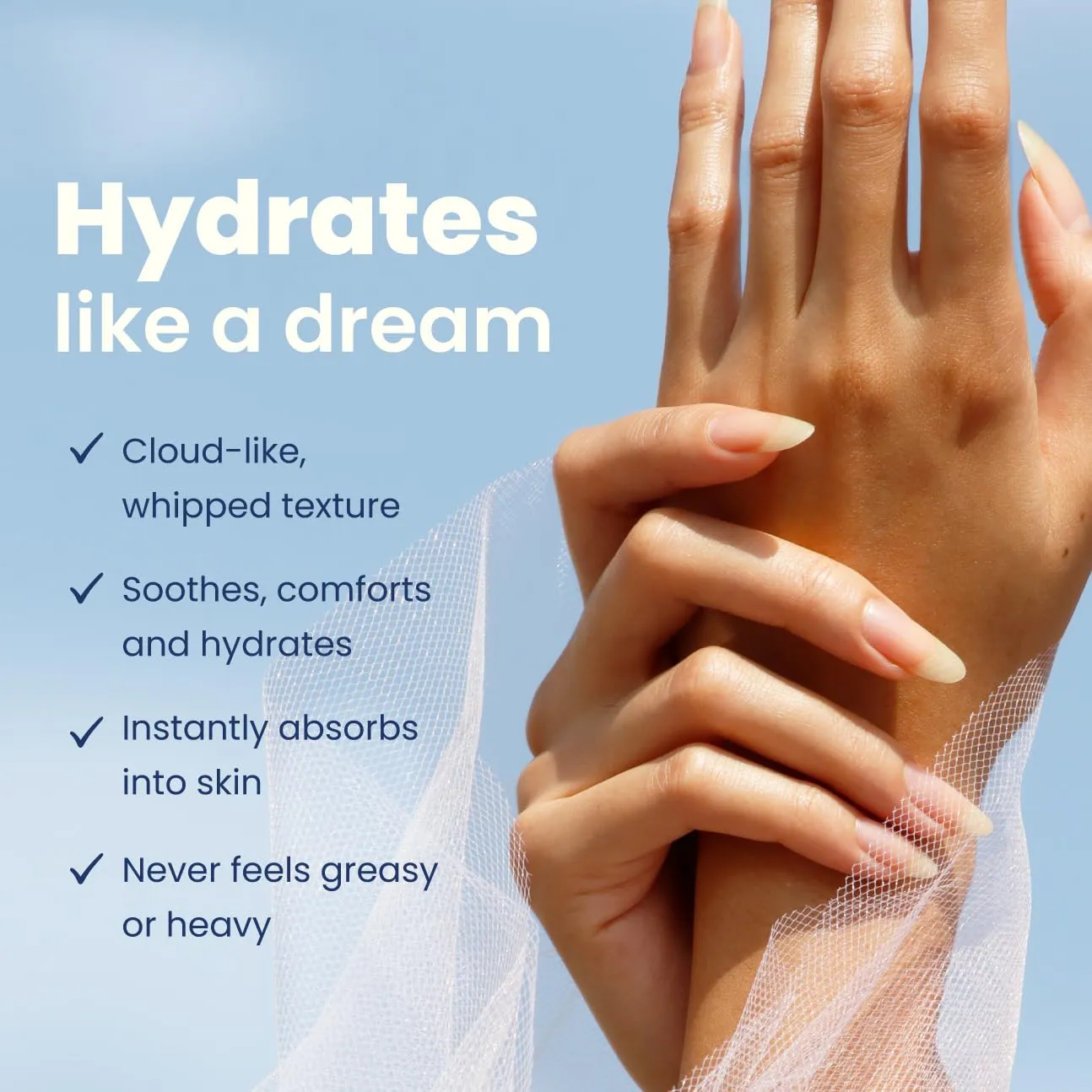 LONDONTOWN kur Whipped Cloud Hydrating, Moisturizing & Fast Absorbing Hand Cream, Vegan & Cruelty Free - 2.5fl oz, 1 Pack
