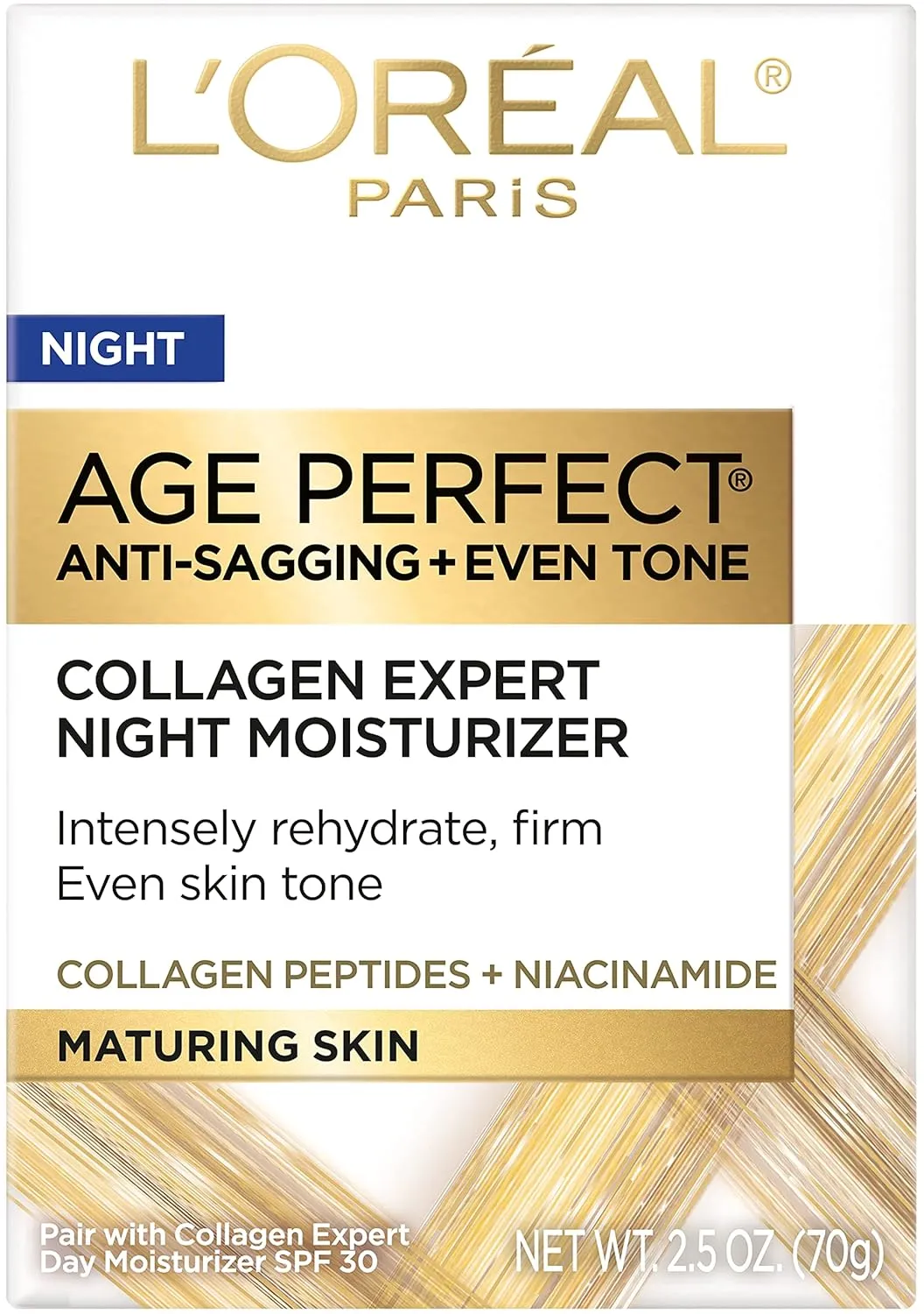 L’Oreal Paris Age Perfect Collagen Expert Anti-Aging, Anti-Wrinkle Night Moisturizer 2.5 oz