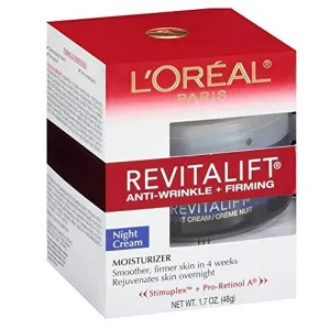 L'Oreal Paris, RevitaLift Anti-Wrinkle   Firming Night Cream Moisturizer 1.7 oz (Pack of 3)