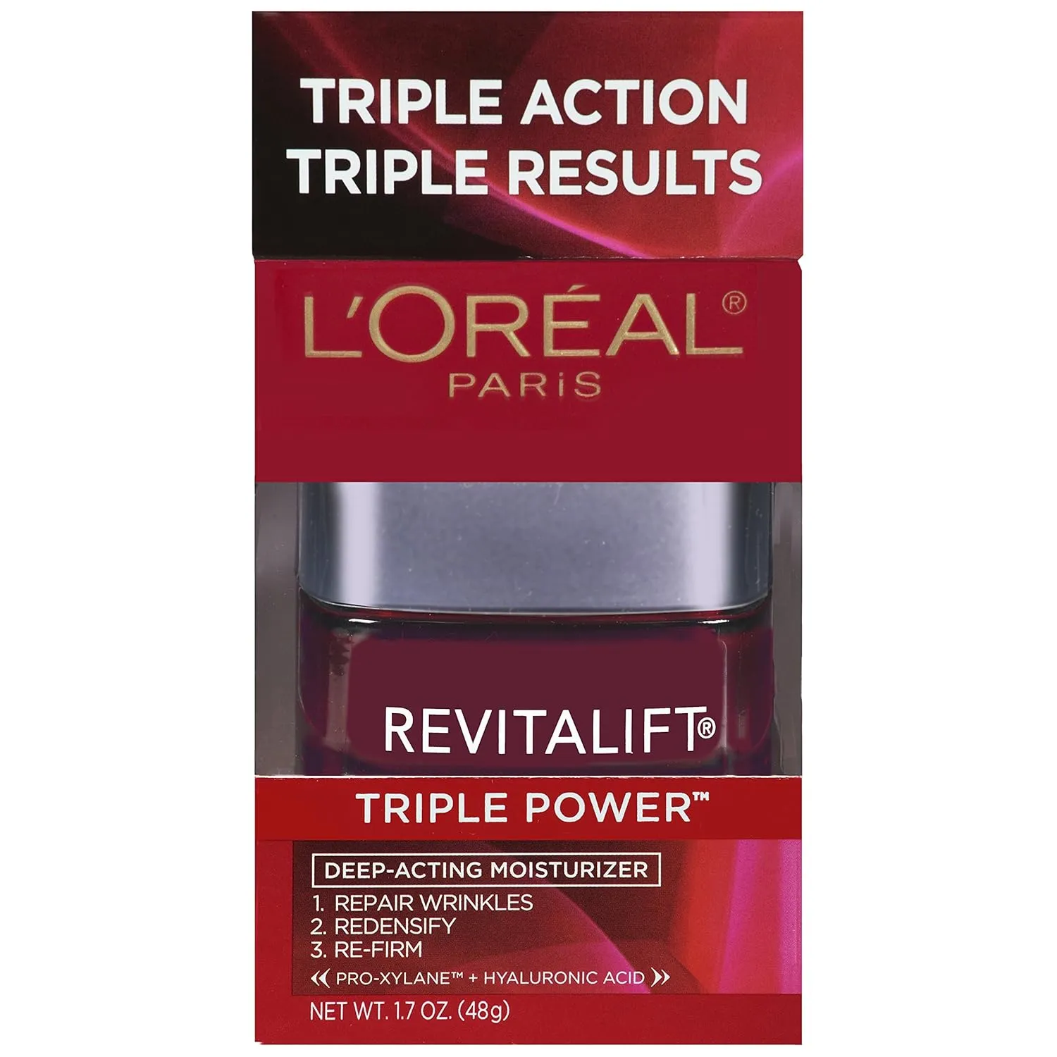 L'Oreal Paris RevitaLift Triple Power Deep-Acting Moisturizer for All Skin Types, 1.7 Ounce