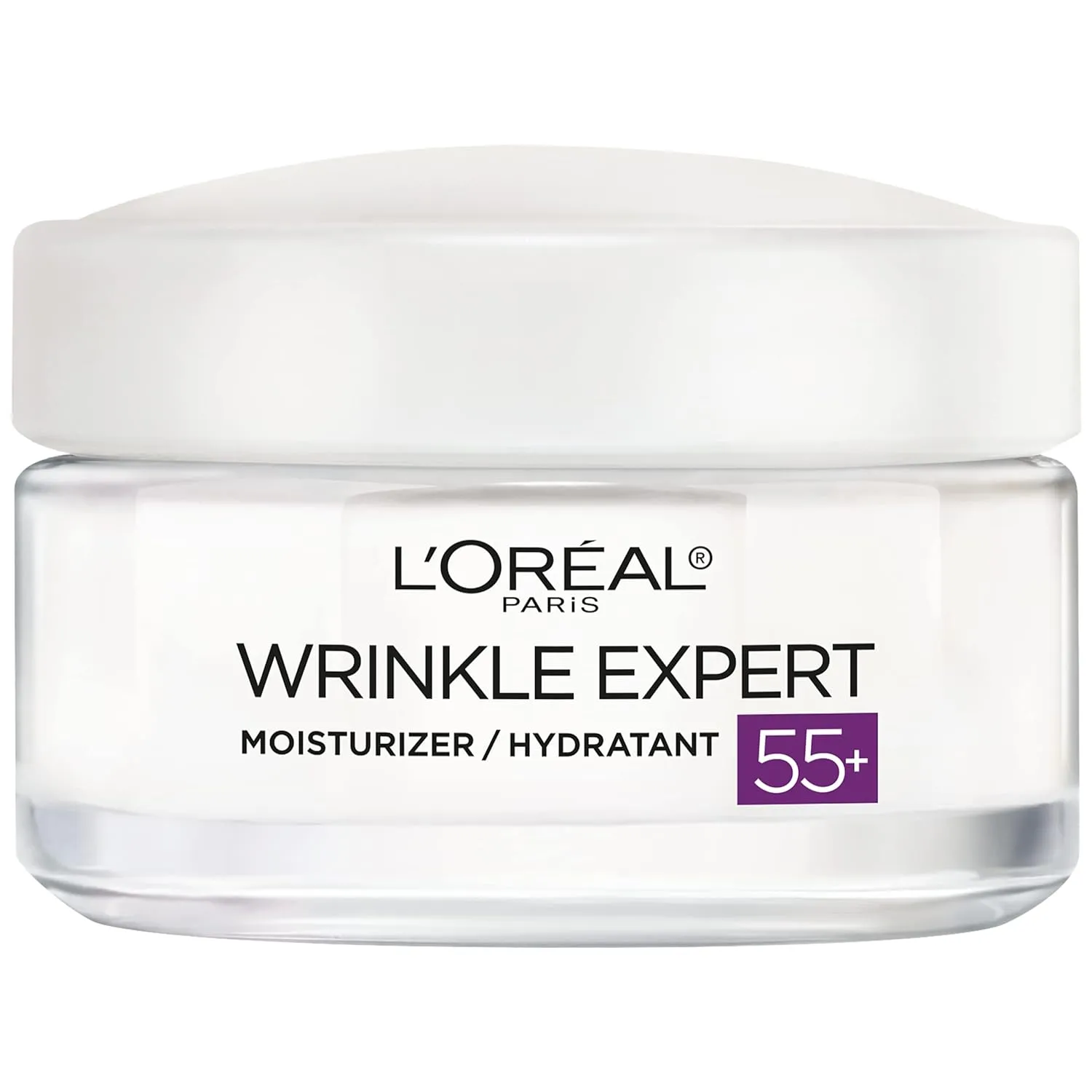 L'Oreal Paris Wrinkle Expert 55  Anti-Aging Face Moisturizer with Calcium, Non-Greasy, Suitable for Sensitive Skin 1.7 fl. oz