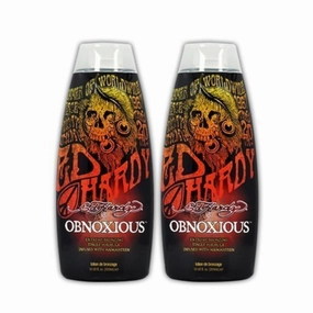 Lot 2 Ed Hardy Obnoxious Indoor Tanning Lotion Accelerator Bronzer Dark Tan Bed