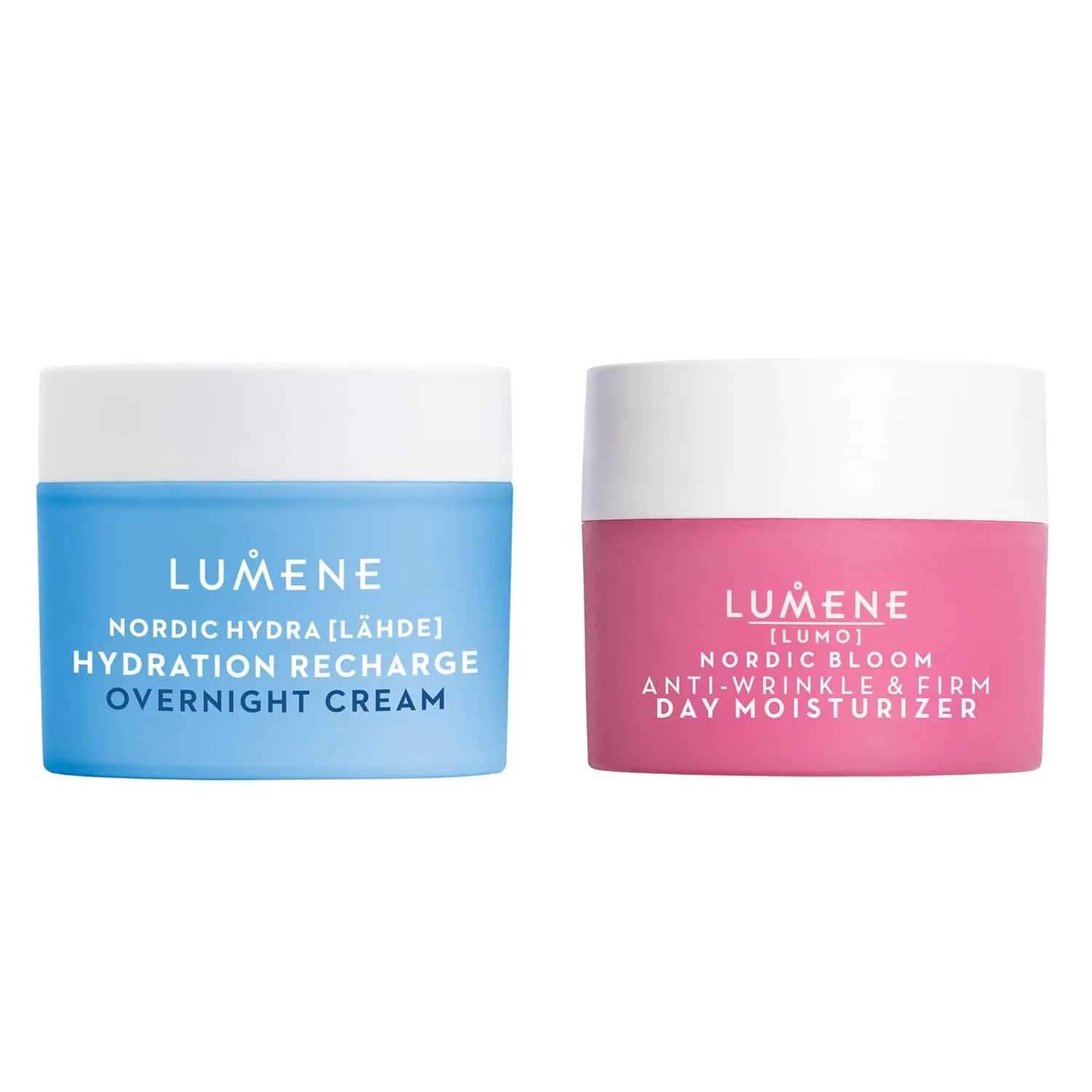 Lumene 24-Hour Hydration & Firming Duo – Nordic Hydra [Lähde] Hydration Recharge Overnight Cream (1.7 oz)   Nordic Bloom [Lumo] Anti-Wrinkle & Firm Day Moisturizer (1.7 oz) – Hydration & Skin Firming