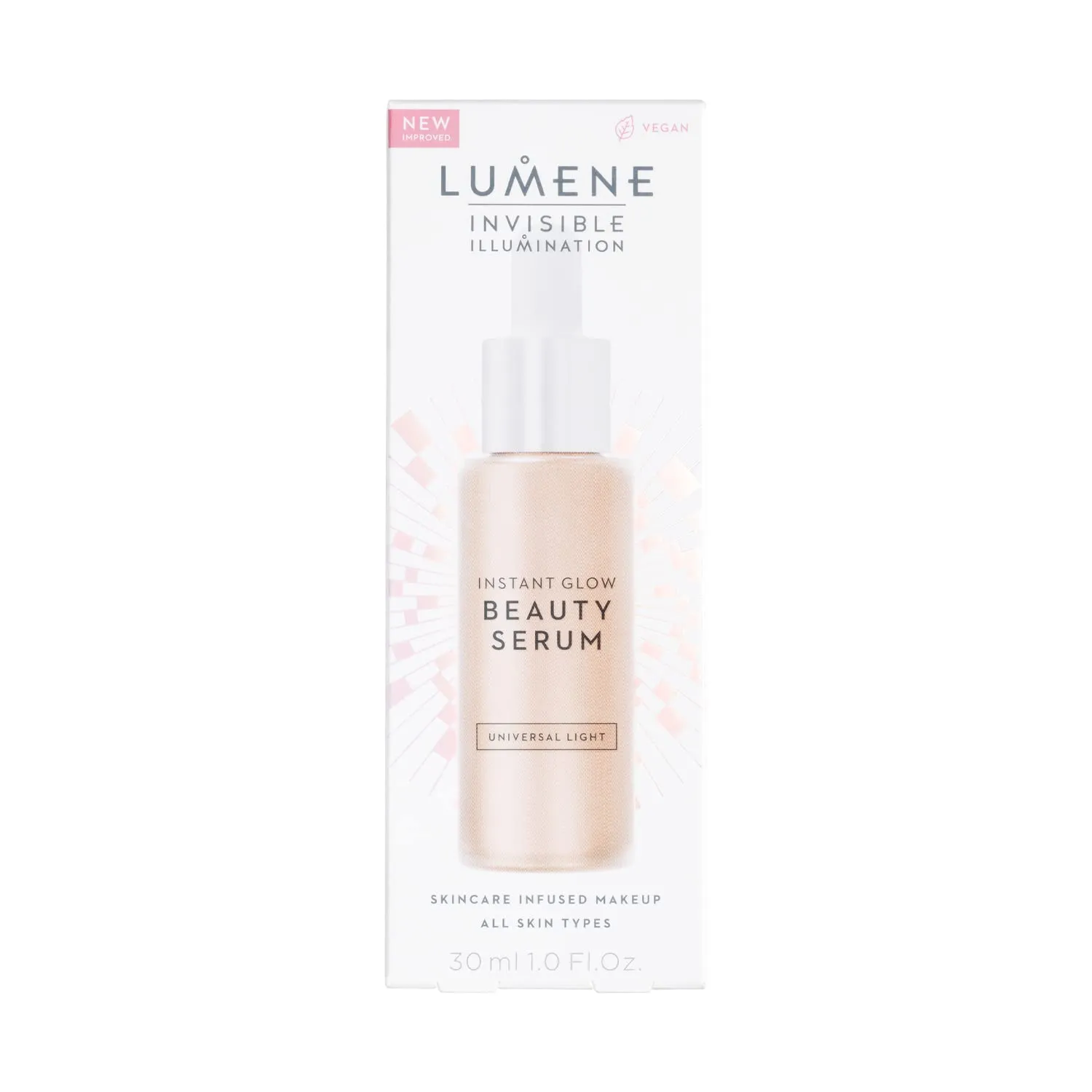 Lumene Invisible Illumination Instant Beauty Glow Serum - Sheer-Coverage Face Makeup   Brightening Serum - Infused with Nordic Algae and Vitamin E for Instant Radiance - Universal Light (30ml)