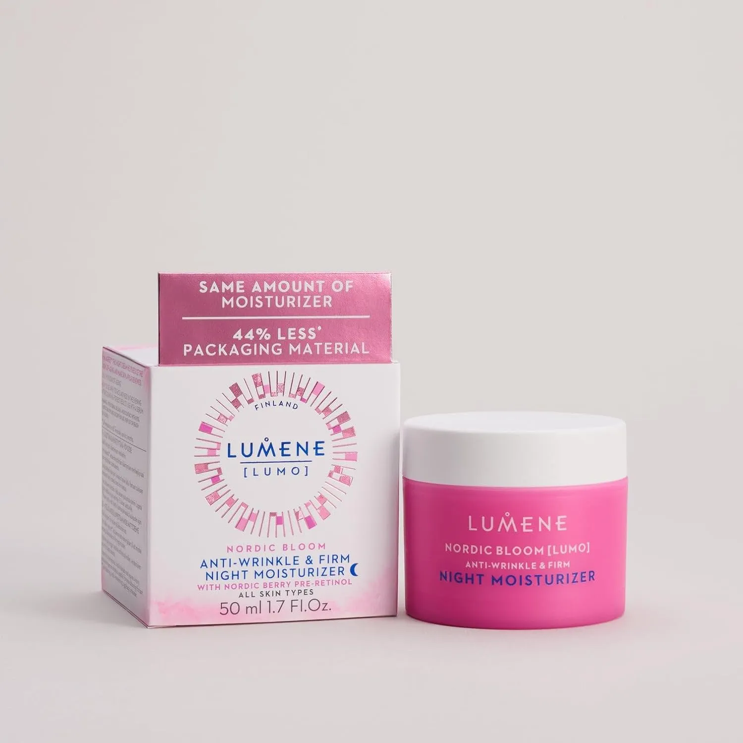 Lumene Nordic Bloom [Lumo] Anti-Wrinkle & Firm Night Moisturizer - Hydrating Face Moisturizer for Visibly Radiant & Smooth Skin - Formulated with Pre-Retinol Complex   Lingonberry Extract (1.7 oz)