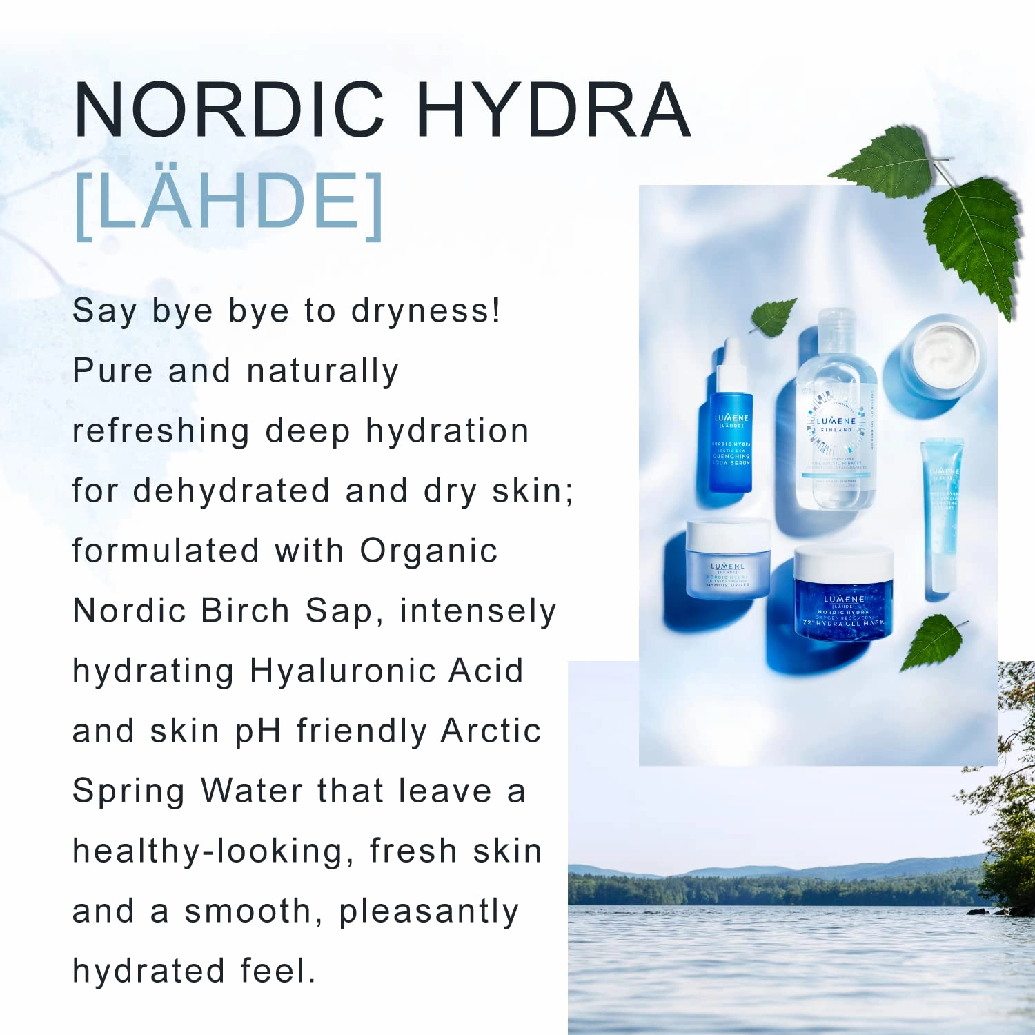Lumene Nordic Hydra Hydration Rescue 24H Replenishing Balm - Lightweight Face Cream   Dry Skin Hydrating Moisturizer - Organic Nordic Birch Sap, Arctic Spring Water & Plumping Hyaluronic Acid (1.7oz)