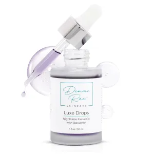 Luxe Drops Nighttime Facial Oil for Dry Skin with Bakuchiol Retinol Alternative, Face Oil for Women Anti Aging, Lightweight, Moisturizing Face Care for Dry Skin