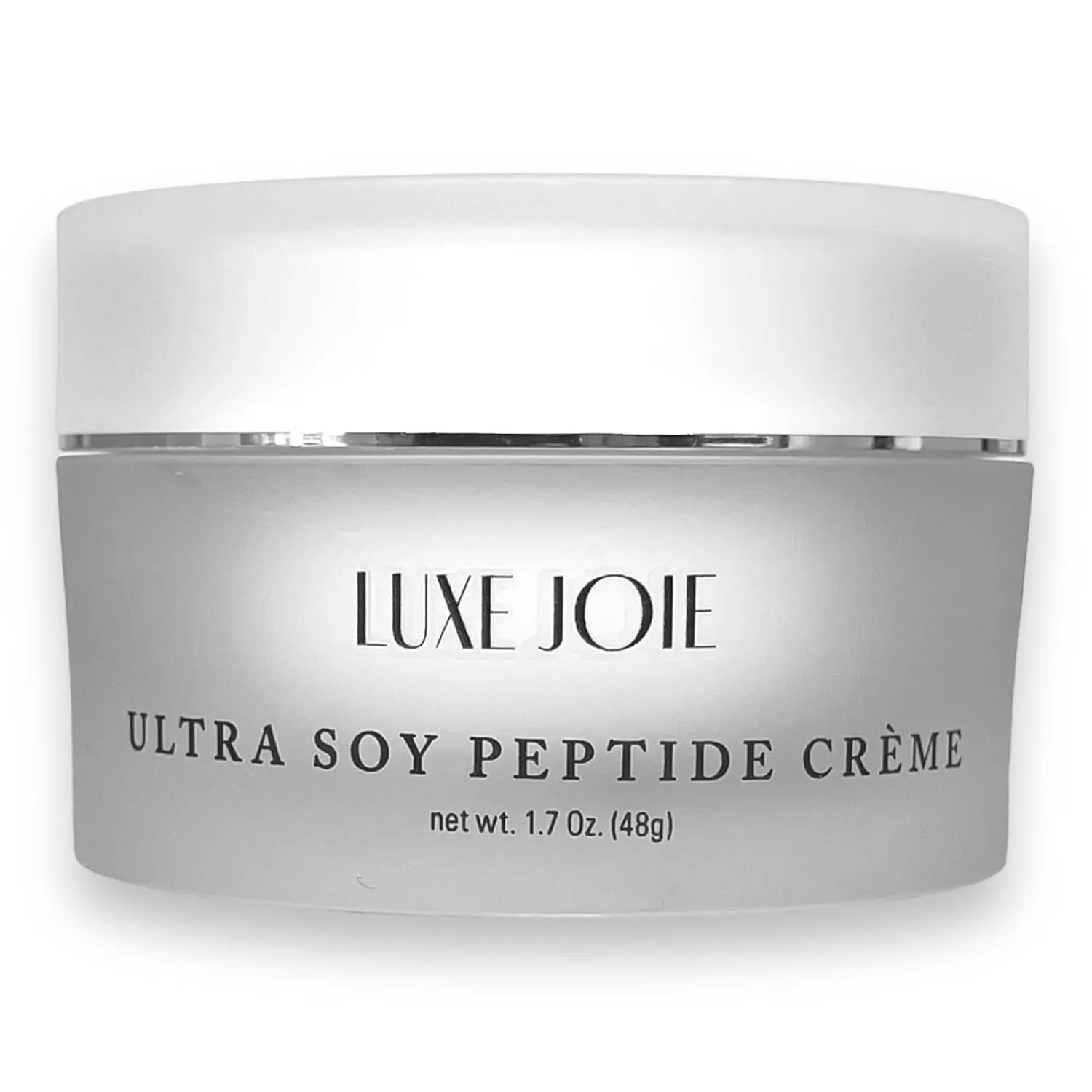 LuxeJoie Ultra Soy Peptide Creme With Matrixyl Peptides Alpha Lipoic Acid Anti-Aging Face Moisturizer Wrinkle Fine Line Reducer For Dry Mature Skin 1.7 Ounce